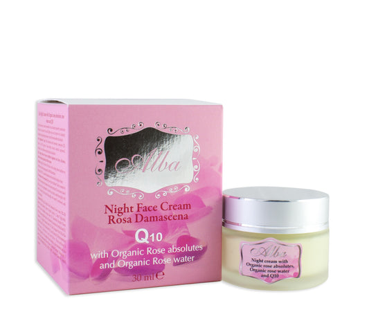 Night cream with Organic with Rose Absolutes and Organic Rose Water