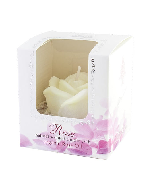 CANDLE WITH THE SCENT OF ROSE OIL